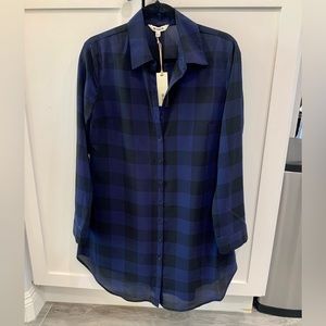 NWT BB Dakota Buffalo Checked Plaid Shirt Dress with Slip